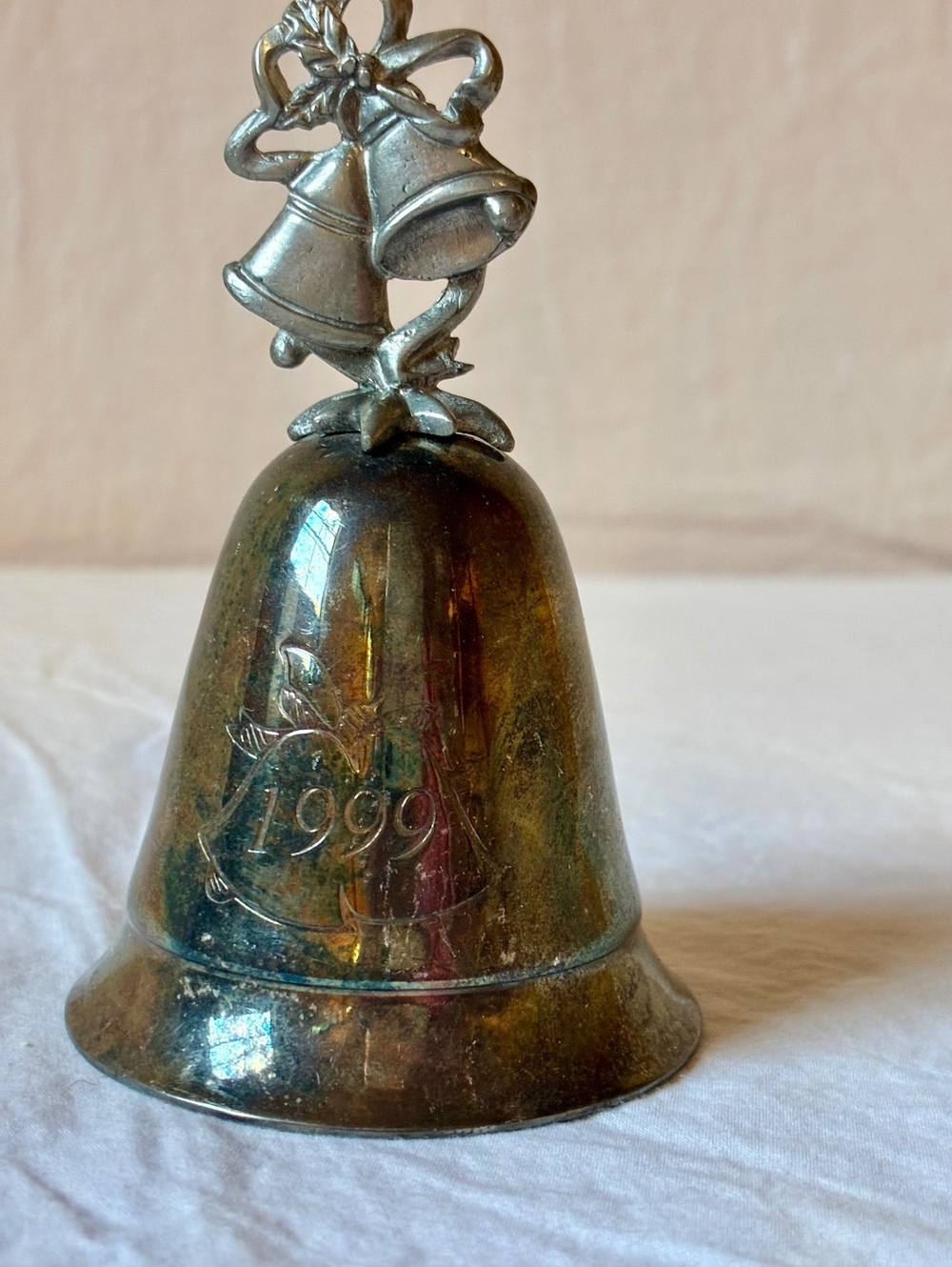 Kirk Stieff 1999 Silver Tone Christmas Bell Ornament